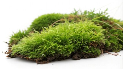 Fototapeta premium Green moss isolated on white background