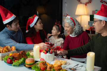 Family Holiday Dinner Celebration, spending happy time together on holidays.