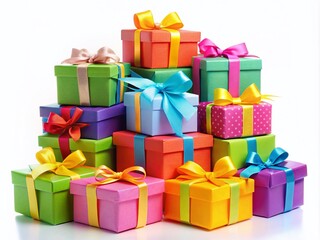 Obraz premium Colorful Gift Boxes Stacked, Food Photography Style