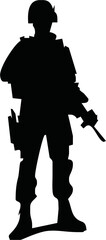 Silhouettes of US soldiers. Silhouettes to represent soldiers. 3D Illustration