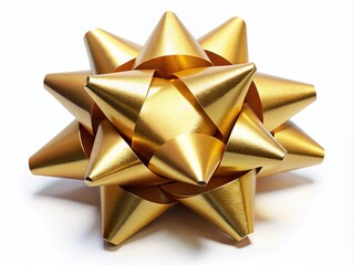 Gold Star Gift Bow Ribbon - High Resolution Image