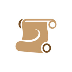 Scroll icon logo design template isolated