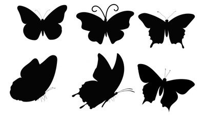 Vector illustration of butterfly silhouette