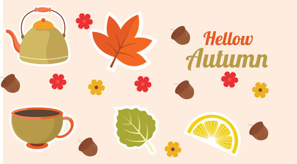 Vector illustration of autumn elements