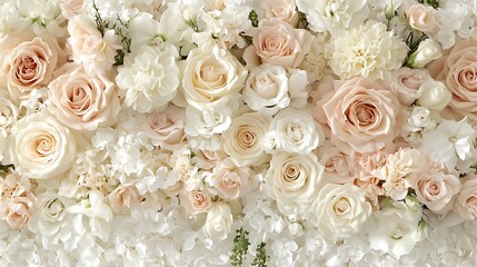 Elegant Blush and White Roses Floral Arrangement