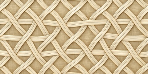Intricate Woven Wood Pattern on Neutral Fabric Background