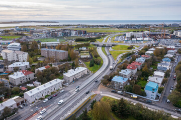 Cityscape overview of urban layout