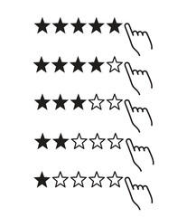 Stars rating with hand icon vector illustration