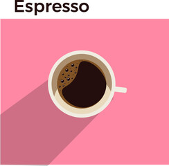 Vector illustration of espresso or black coffee