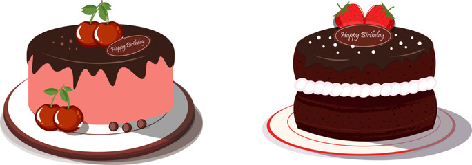 Vector illustration of birthday cake