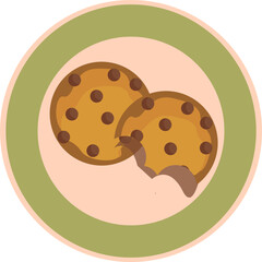 Vector illustration of chocolate chip cookie