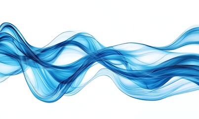 Premium abstract blue wave design with smooth transitions, flowing across a white backdrop. Ideal for sleek, modern banners, posters, or corporate wallpaper, Generative Ai
