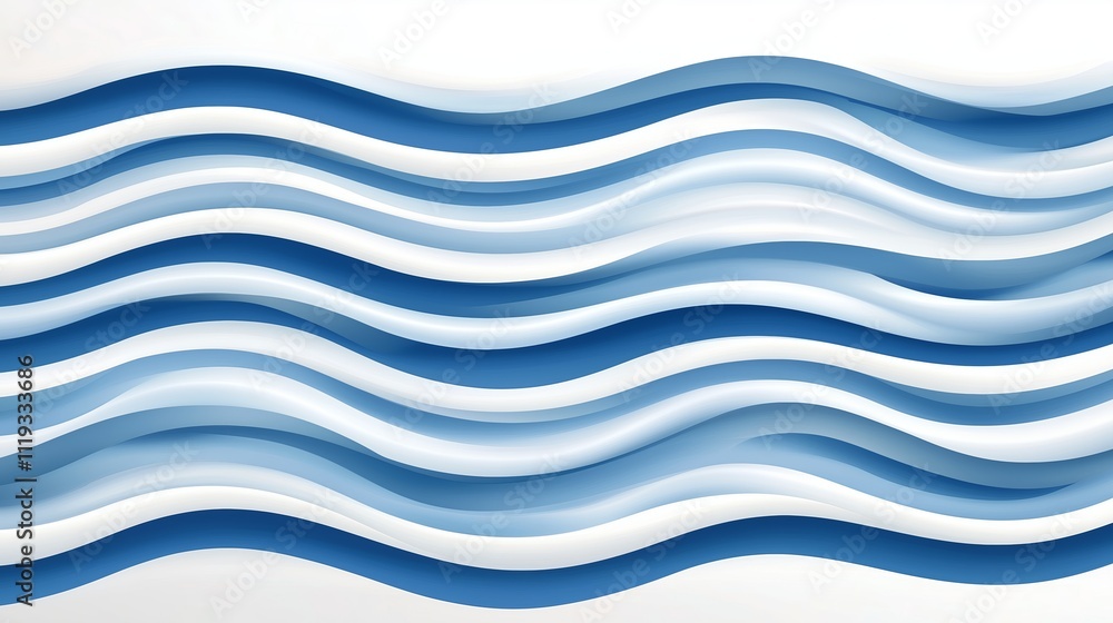 Aufkleber abstract design featuring flowing blue and white waves creating a soothing visual effect