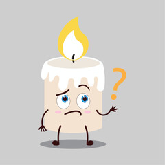 cute curious expression of candle cartoon character
