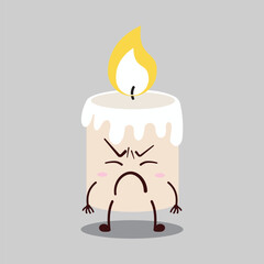 cute annoyed expression of candle cartoon character
