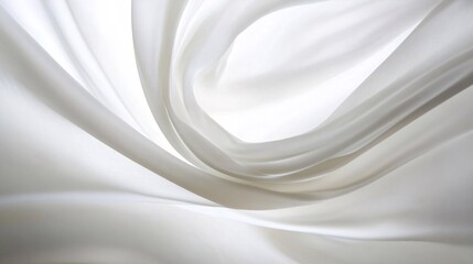 Obraz premium Close-up of elegant, flowing white fabric with soft, subtle folds and textures, creating a luxurious and smooth surface. Generative ai
