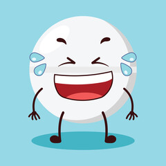 cute laugh out loud expression of drug tablet cartoon character