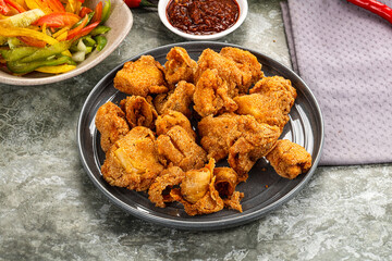 Golden crispy Breaded calamari snack