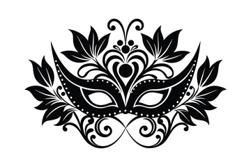 Mardi Gras Mask vector style silhouette