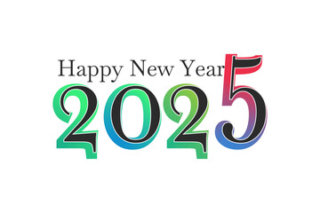 Happy New Year 2025 design vector. Modern new year 2025 design template.