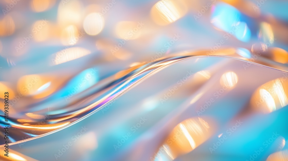Poster colorful waves of light create a mesmerizing abstract pattern in a bright, illuminated setting