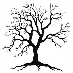 Fototapeta premium Silhouette of a leafless tree