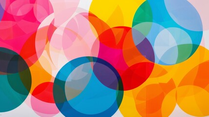 Obraz premium Vivid Overlapping Circles on White