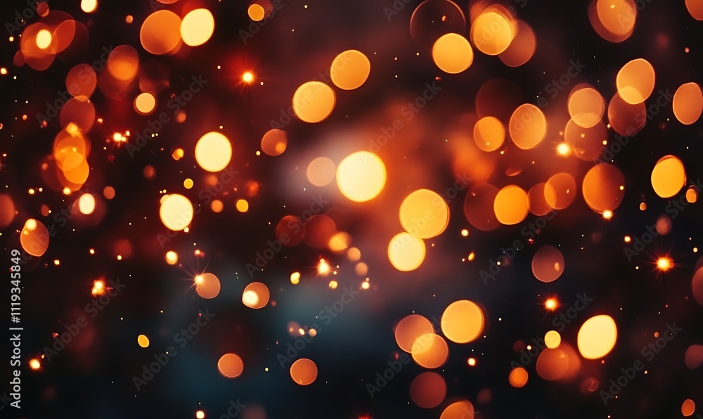 Poster abstract bokeh background with soft outoffocus light orbs in rich jewel tones dreamy and magical atm