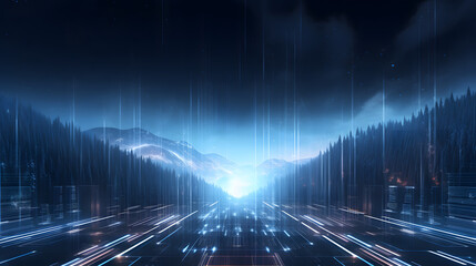 Cyber winter background, copy space for text