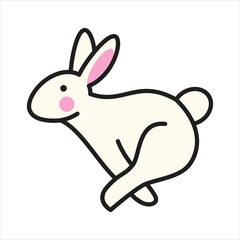 Funny rabbit bunny vector logo design