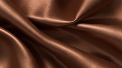 Fototapeta premium Glossy copper fabric background with a shimmering, reflective surface