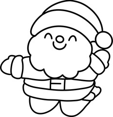 Cheerful Santa Claus outline  Illustration 