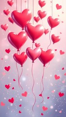 Dreamy Valentine's Backdrop with Heart Balloons