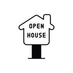Open House Sign vector icon