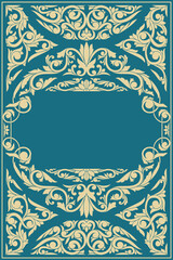 Decorative ornate retro floral blank card template