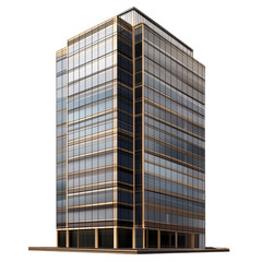 Fototapeta premium Modern glass office building isolated on transparent background.