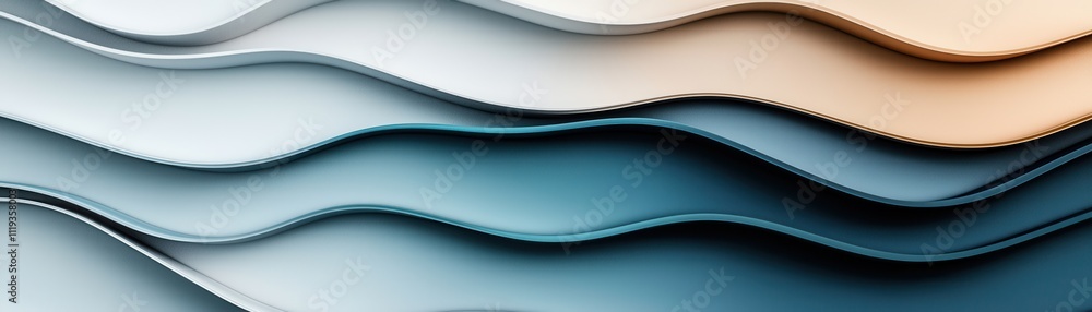 Poster the image features layered waves of soft colors, creating a smooth, undulating effect that evokes a 
