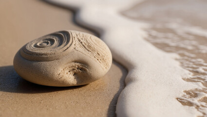 Pebble Sand Grain Smoothed and Rounded by Oceanic Abrasion on Beach Surface - Distressed Abrasion Concept.