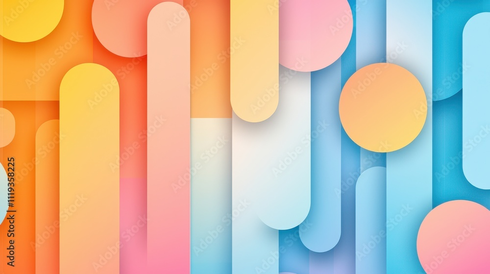 Aufkleber a vibrant abstract design featuring colorful lines and circles, creating a playful and modern aesthe