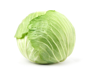 Fototapeta premium Fresh cabbage isolated on white background. Clipping path.