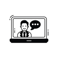 Online interview vector icon