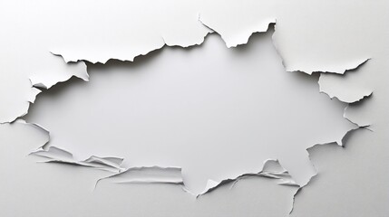 Obraz premium White paint cracked surface with hole, revealing background. Generative ai