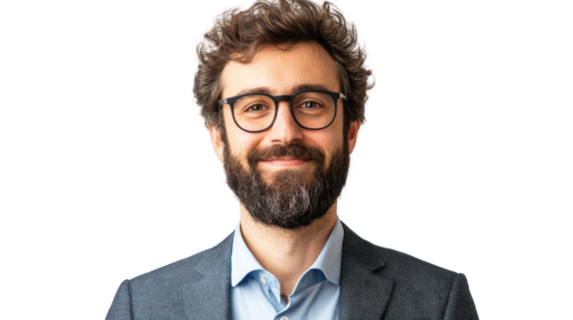 Businessman in uniform confident isolated on white background