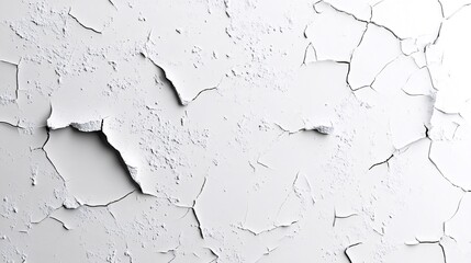 Cracked white surface texture, abstract background. Generative ai