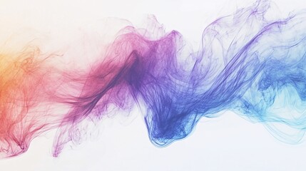 Obraz premium Abstract colorful smoke swirls on white background. Generative ai