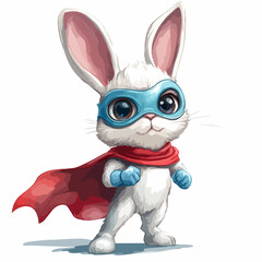 Bunny Animal Superhero Character Dressed in Mask