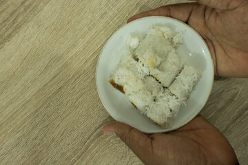 Putu cake is a traditional Indonesian cake