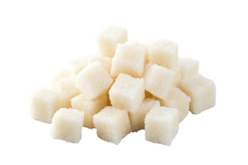 A visually appealing close-up of white sugar cubes stacked together, showcasing their texture and purity, perfect for culinary and baking themes.