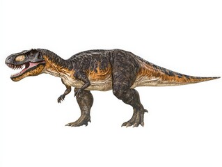 Obraz premium Tyrannosaurus dinosaur, triassic period, mesozoic era, cretaceous period, jurassic period, isolated on white background