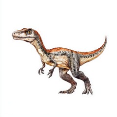 Fototapeta premium Allosaurus dinosaur, triassic period, mesozoic era, cretaceous period, jurassic period, isolated on white background
